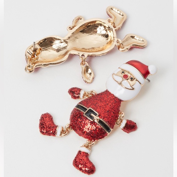 H&M Santa Clause Christmas Hanging Earrings NWT - Picture 3 of 5